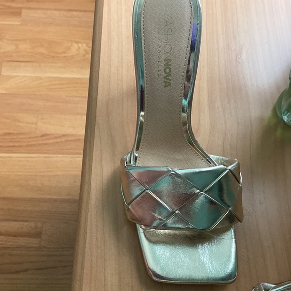 Gold Stiletto Mules - Picture 2 of 5